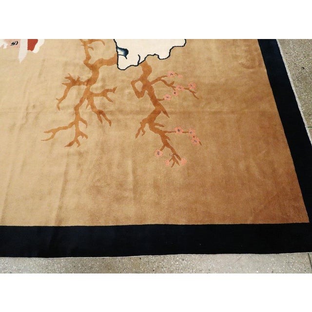 Galerie Shabab Collection Mid-20th Century Handmade Chinese Pictorial Art Deco Room Size Carpet For Sale In New York - Image 6 of 8