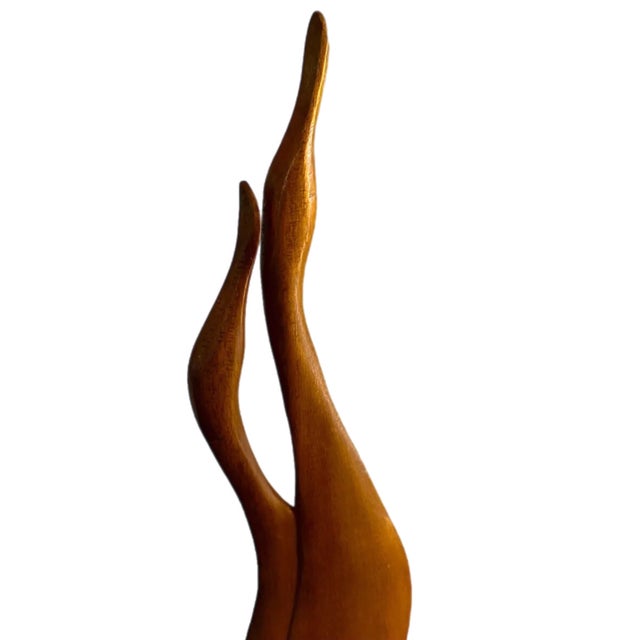 Mid-Century Modern 1960s Mid Century Danish Modern Teak Hand Carved Double Bird Sculpture For Sale - Image 3 of 7
