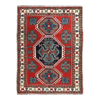 Vintage Azerbaijani Lori Pambak Rug – Fine Handwoven Pure Wool -4' 7'' X 6' 5' For Sale