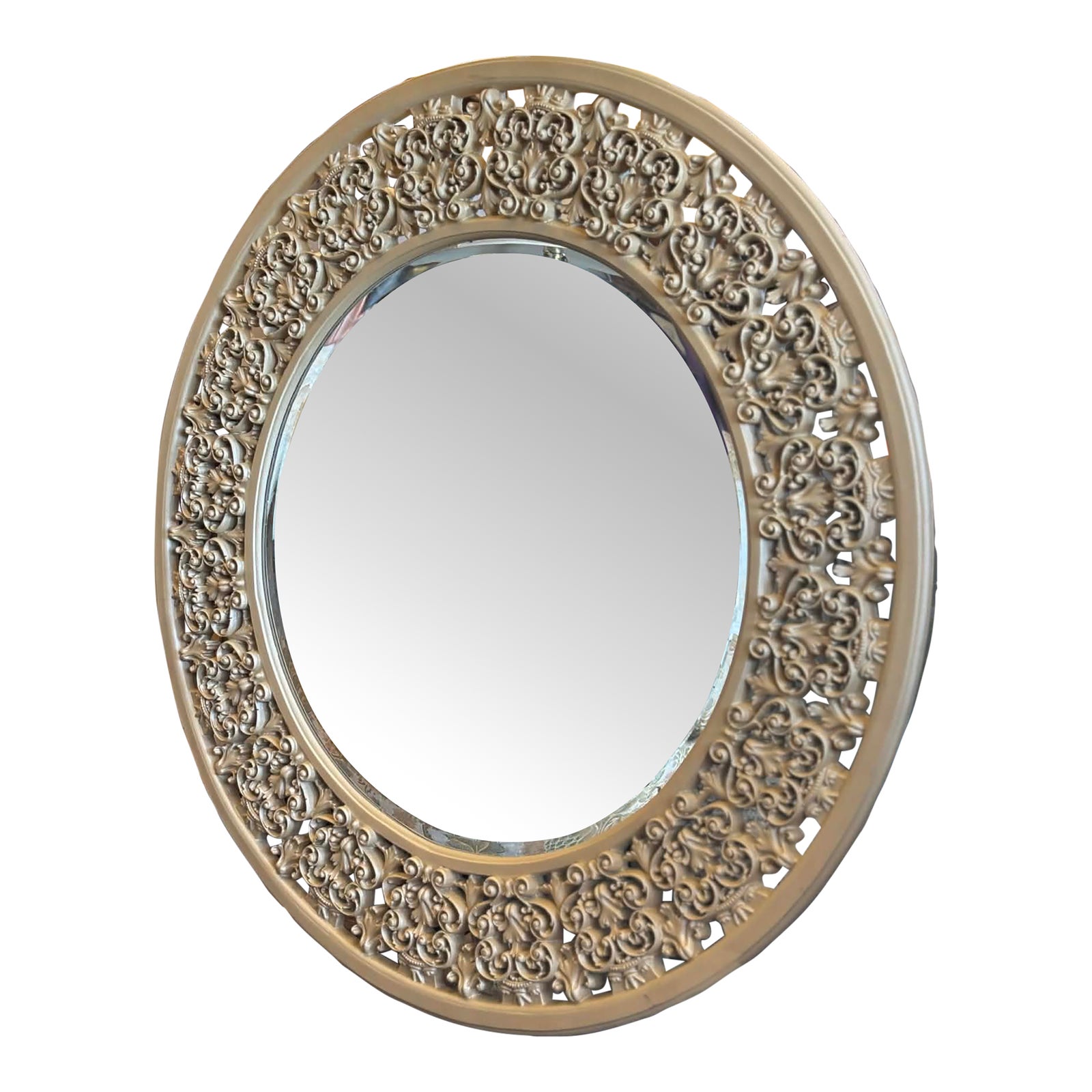 Extra Large Round Ethan Allen Wall Mirror | Chairish