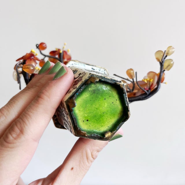 Vintage Chinese Carnelian Stone Maple Tree For Sale - Image 4 of 4