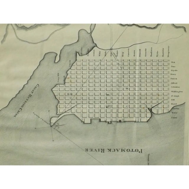 1940s Alexandria, Virginia Town Plan, Framed For Sale - Image 6 of 10