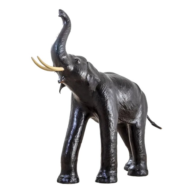 Italian Elephant Sculpture, 1960s, Papier Maché and Leather For Sale