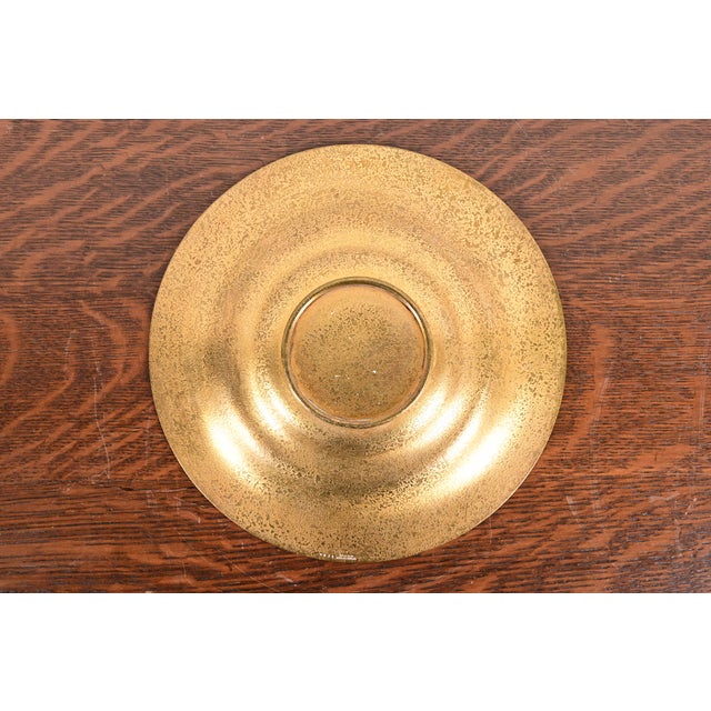 Bronze Tiffany Studios New York Bronze Doré Bowl With Abalone Inlay For Sale - Image 8 of 10