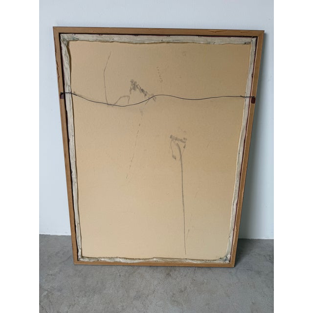 Vintage Japanese Red-Crowned Cranes in Bamboo Garden Tropical Landscape Art Painted Silk Scroll For Sale - Image 12 of 12