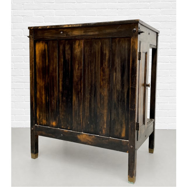 Brown Antique Industrial Wooden Workbench Cabinet, C. 1920’s For Sale - Image 8 of 15