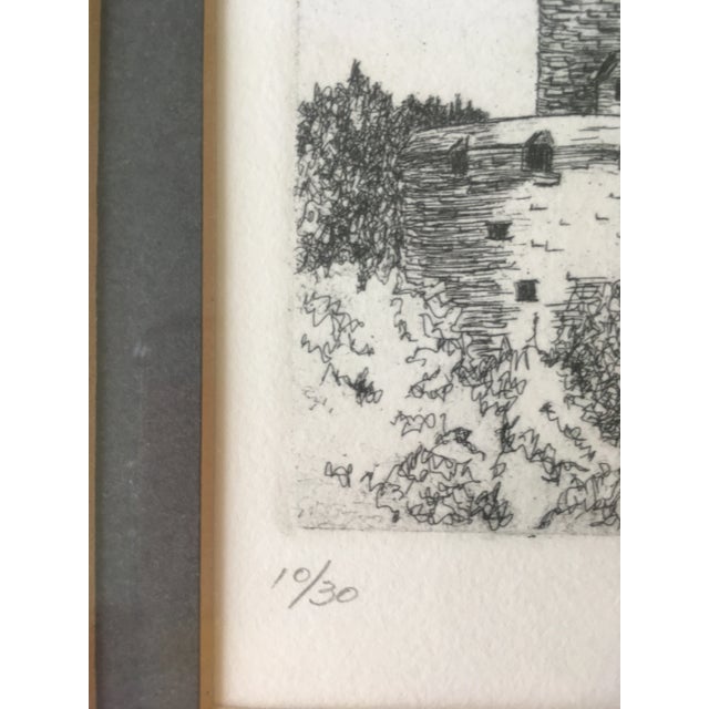 This is 1969 signed and limited edition (10/30) lithograph "Burg Vaduz" by Currie Inp.