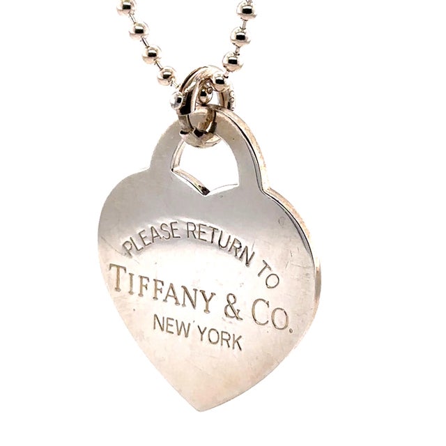 Tiffany and Co. Tiffany & Co. Sterling Silver Heart Tag Necklace 29.8g For Sale - Image 4 of 7