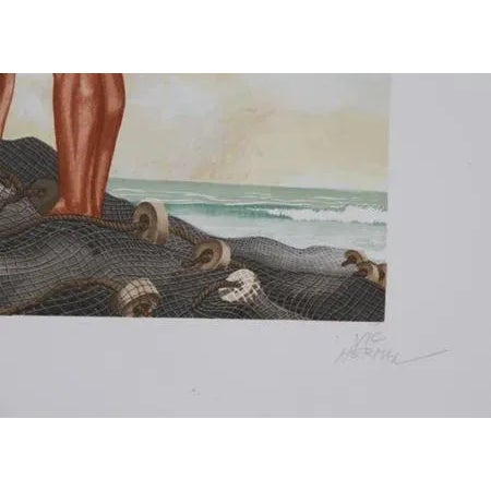 Seagulls are Also Waiting circa 1979 Lithograph, signed and numbered in pencil Of 300, AP 45 29.5 in. x 18 in. (74.93 cm x...