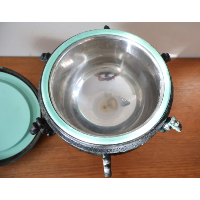 Vintage James Mont Style Hollywood Regency Faux Bronze Chinese Archaic Ice Bucket For Sale - Image 9 of 12