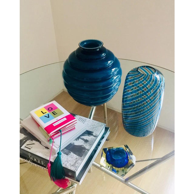 1985 Paolo Venini "Canne Retorte" Murano Vase, Italy For Sale - Image 10 of 11