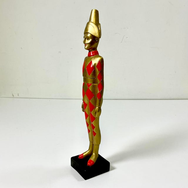 1980s Vintage Boho Chic Hollywood Regency Harlequin Mannequin Jester Figurine For Sale - Image 6 of 10