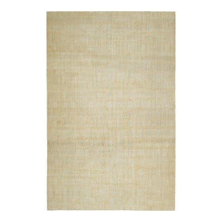 1970s Vintage Turkish Oushak Handmade Wool Cotton Orange Area Rug For Sale