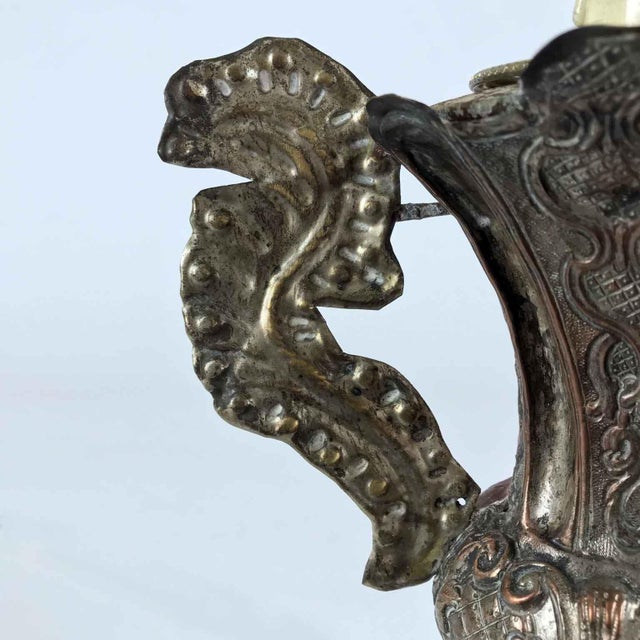 Antique 18th Century Lamp with Fan-Shaped Shade For Sale - Image 9 of 10