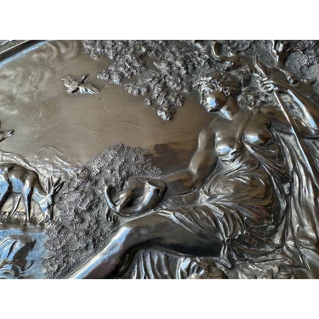 Metal Early 1900s Kaiser KayserZinn Platter Diana Goddes of the Hunt For Sale - Image 7 of 9
