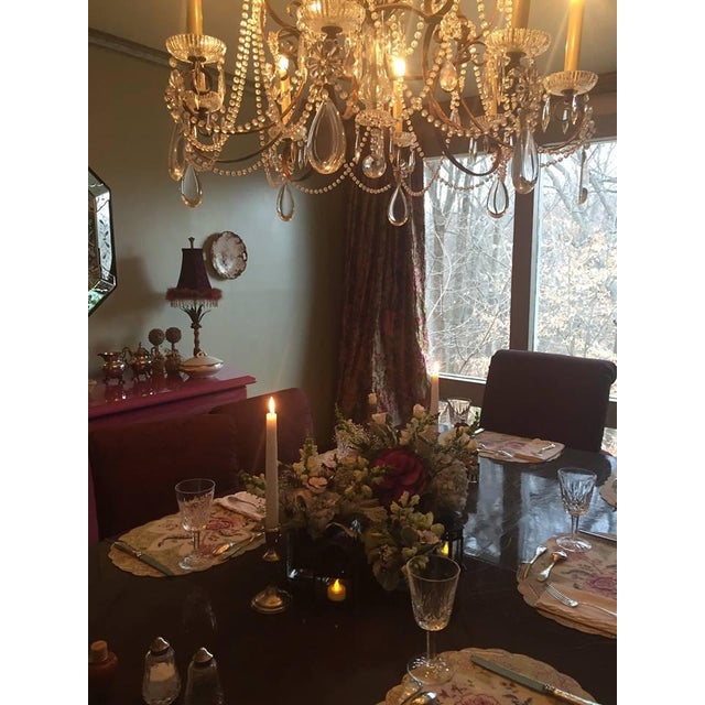 Elegant custom handcrafted six light chandelier purchased approximately 35 years ago from an exclusive lighting shop in...