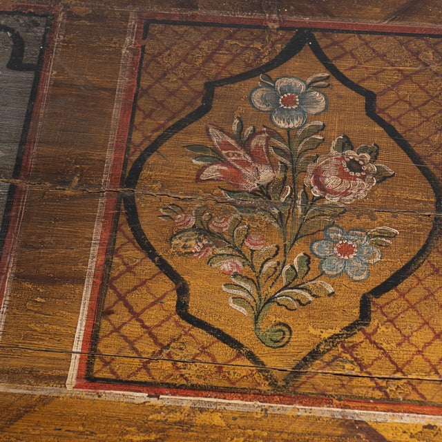 Wood 19th Century Original Hand Painted Large Chest of Three Drawers For Sale - Image 7 of 18