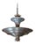 Mid-Century Modern Double Silver Metal Saucer Pendant Chandelier For Sale