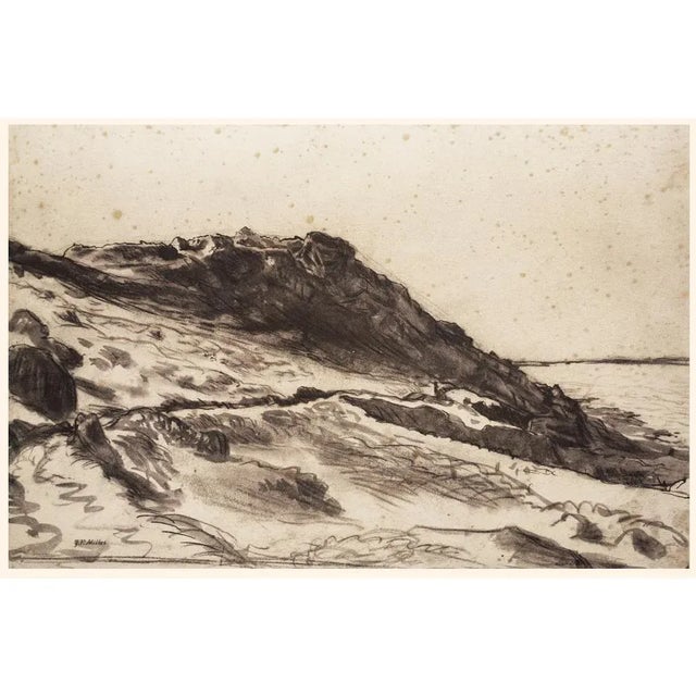 Charcoal 1959 After Jean-François Millet "Seaside at Greville", Large Boho Chic First Edition Lithograph For Sale - Image 8 of 9