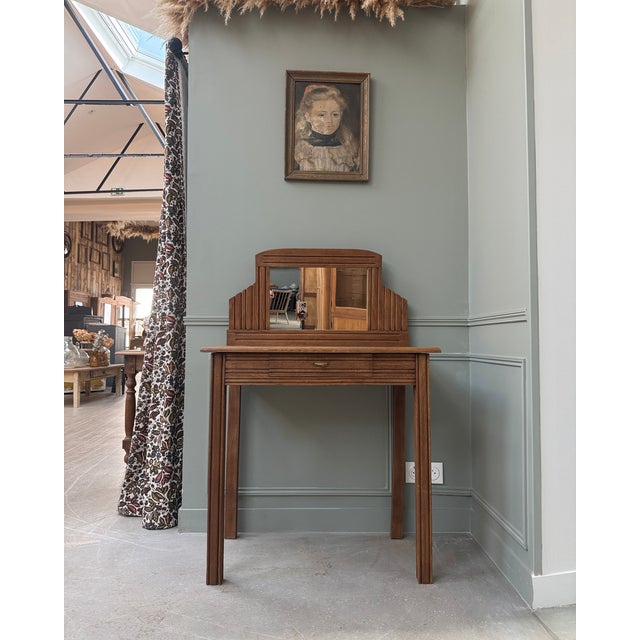 Vintage Art Deco Oak Dressing Table, 1940s For Sale - Image 13 of 13