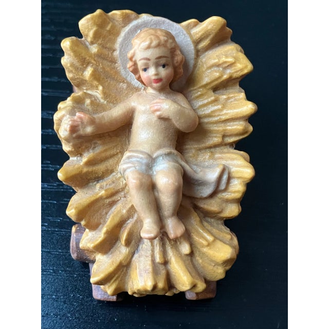 Late 20th Century Vintage Staffler Italian Hand-Painted Wooden Nativity Set, 7-Piece Christmas Figurines For Sale - Image 5 of 12