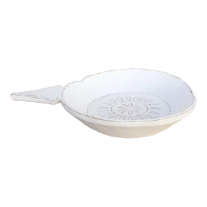 1960s Kunar Carved Powder White Bowl