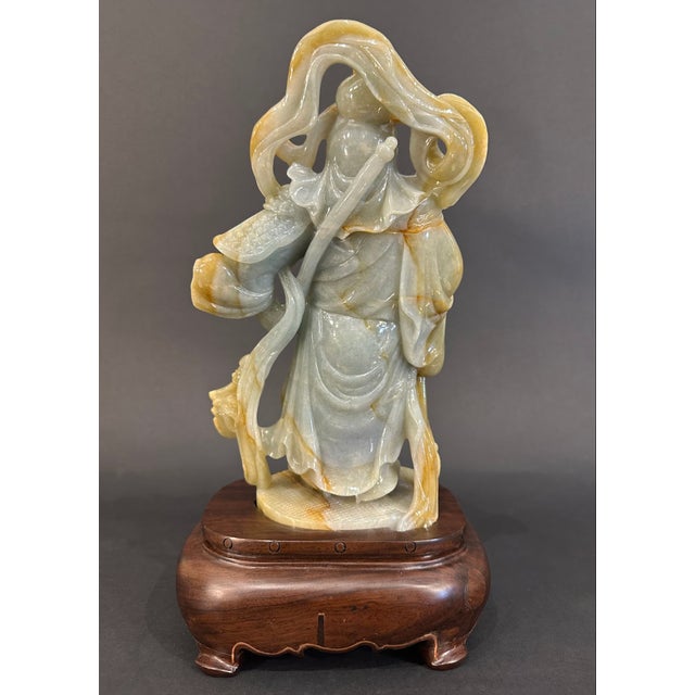 1980s 1980s Jade Guan Gong Yu Warrior Statue For Sale - Image 5 of 15
