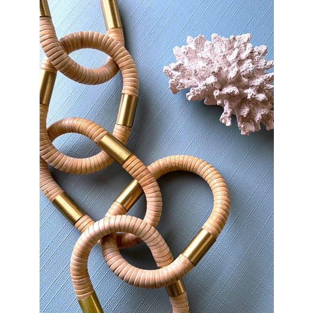 Matthew Izzo Home Otto Natural Rattan Decorative Chain With Brass Detail Decorative Object For Sale In New York - Image 6 of 6