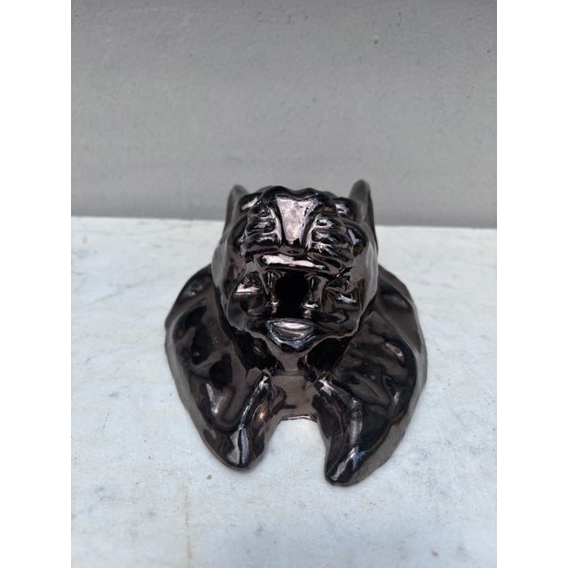 French Mid-Century Terracotta Majolica Dog Bavent Normandy Applique For Sale - Image 3 of 4