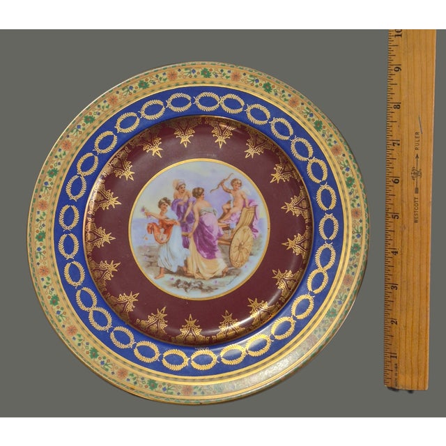 Ceramic Vintage Neoclassical Maidens j.k.w Western Germany Angelica Kauffman Decorative Plate For Sale - Image 7 of 8
