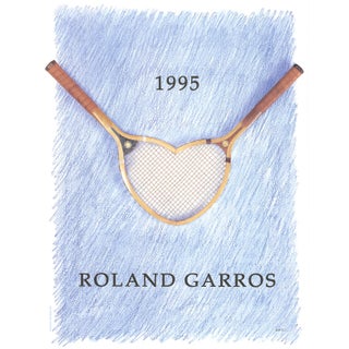 1995 Donald Lipski 'Roland Garros French Open' Contemporary Blue france Offset Lithograph For Sale