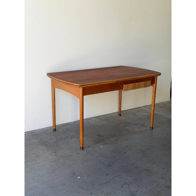 Mid Century Danish Teak Extendable Dining Table With Drawers 1960s For Sale In Los Angeles - Image 6 of 10