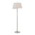 Amber Lewis for Visual Comfort Signature Griffin Large Floor Lamp in Polished Nickel and Parchment Leather with Linen Shade For Sale