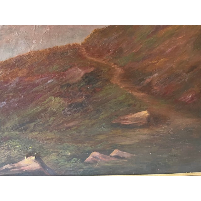 1940s Vintage Oil on Canvas Landscape Painting From a Studio in the Hudson Valley For Sale - Image 5 of 8