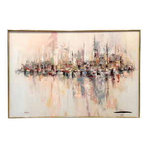Oversized Original Oil on Canvas Painting "Afternoon Harmony" by Kerry Hallam, Signed
