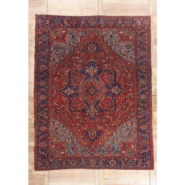 Late 19th Century Persian Heriz Rug, 09'05 X 12'02 For Sale - Image 10 of 10