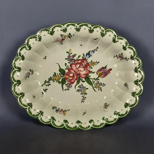 Ceramic Centerpiece with Hand-Painted Flowers from Vecchia Lodi, 1960s For Sale - Image 15 of 15
