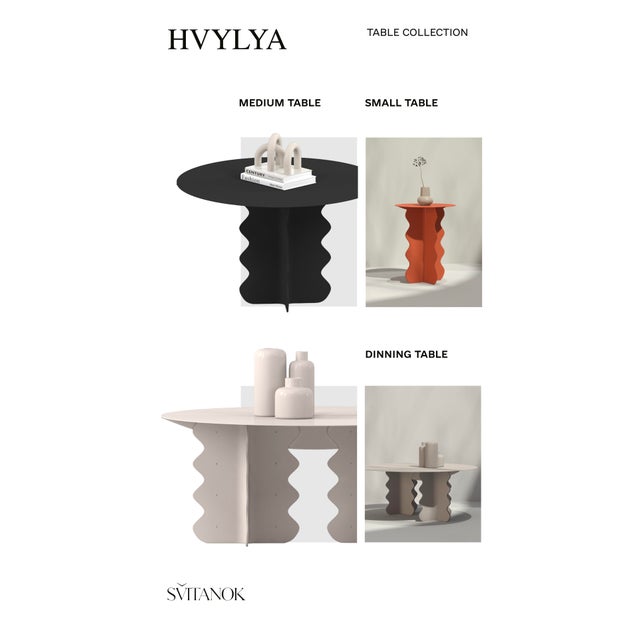 Not Yet Made - Made To Order Round Wave Modern Metal Side Table For Sale - Image 5 of 11