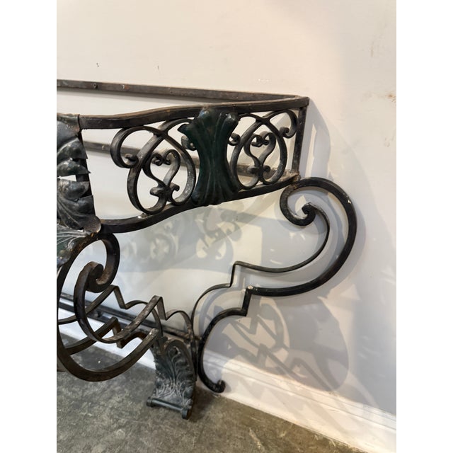 Early 20th Century Early 20th Century Art Deco Ornate Wrought Iron Console Table For Sale - Image 5 of 7