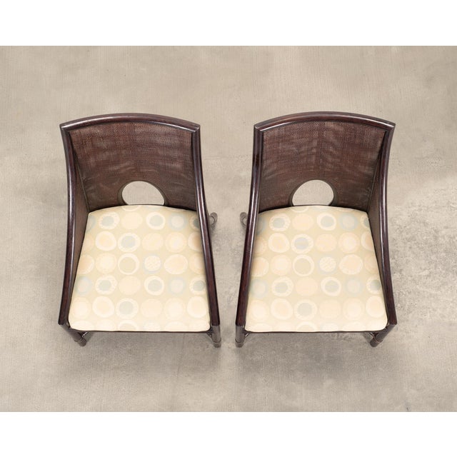 2000 - 2009 Pair of Barbara Barry for McGuire Rattan Caned Dining Armchairs For Sale - Image 5 of 18