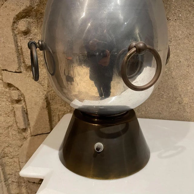 Arturo Pani 1950s Arturo Pani Sensational Table Lamp Aluminum & Brass Mexico City For Sale - Image 4 of 10