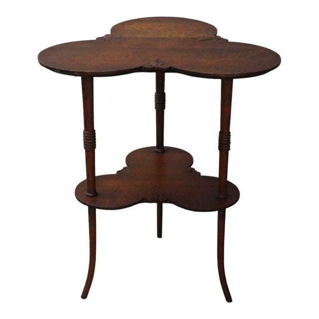 R. J. Horner & Co. Horner School Oak Cloverleaf Side Table C1910 For Sale - Image 4 of 7