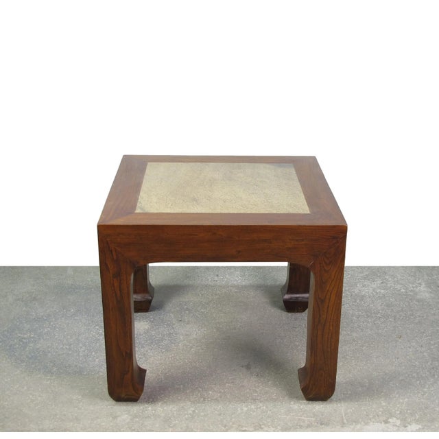 This vintage square Asian table features naturel textured marble top and a simple and elegant design. The small size makes...