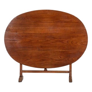 Large French Oval Fruitwood Vendange Wine Table, 1880 For Sale