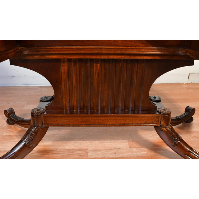 1920s Antique English Regency Style Mahogany Vanity Desk / Makeup Table For Sale - Image 15 of 17