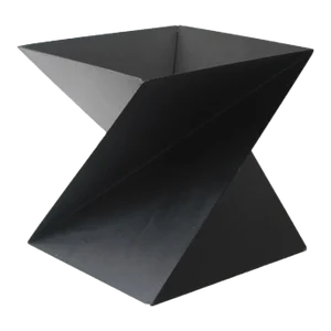 Ronald Willemsen for Metaform Style Postmodern Matt Black Metal Origami Side, Coffee Table Base