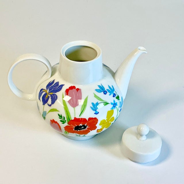Ceramic 1970s Vintage Heinrich & Co German Boho Chic Hollywood Regency Flora Tea Pot For Sale - Image 7 of 15