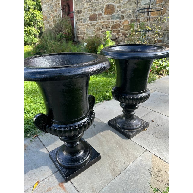 Late 20th Century Late 20th Century Cast Iron Haddo House Urns - A Pair For Sale - Image 5 of 13