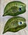 A rare pair of vintage mid century reverse painted Peacock Feather bowls just waiting to decorate your favorite table. A...