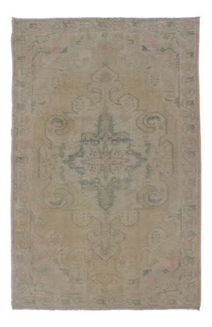 Turkish Oushak Rug With Floral Design